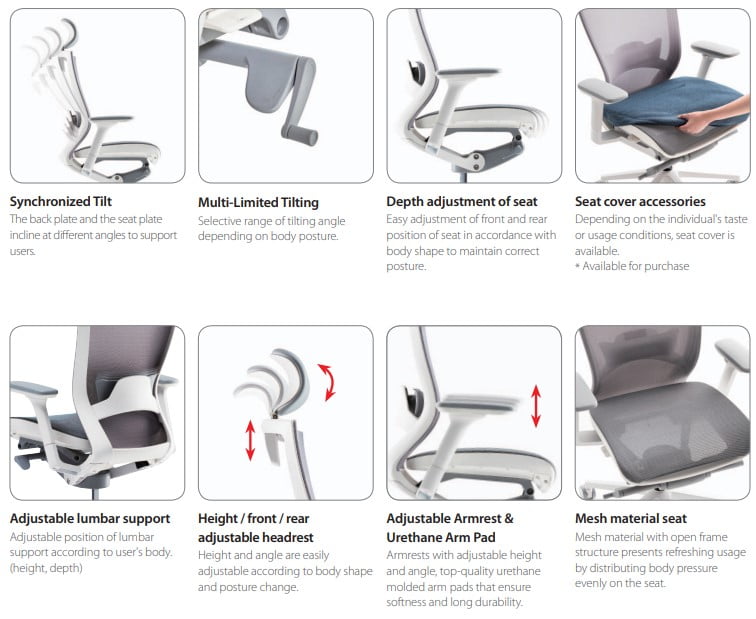 Ghế văn phòng Hàn Quốc T50 Air